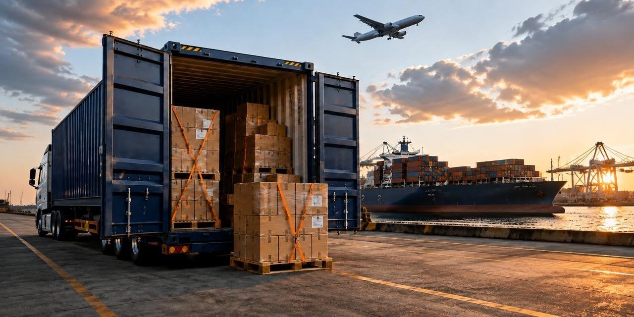 Contêiner de carga no porto